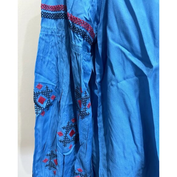 Hayden Los Angeles Women's Peasant Blouse – Size M, Blue/Red Boho Style - Picture 4 of 5